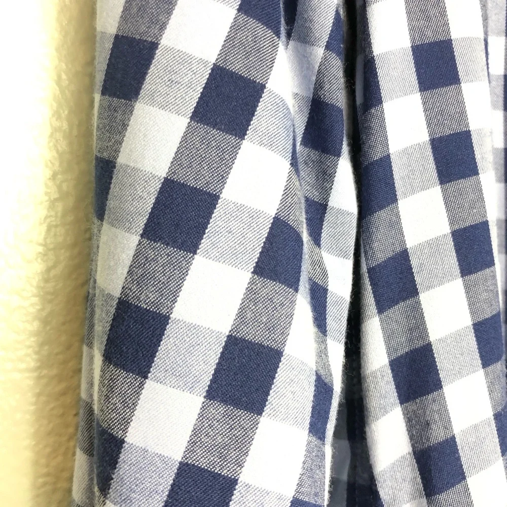 Talbots Gingham Popover Tunic Button Side Blouse - Picture 10 of 16